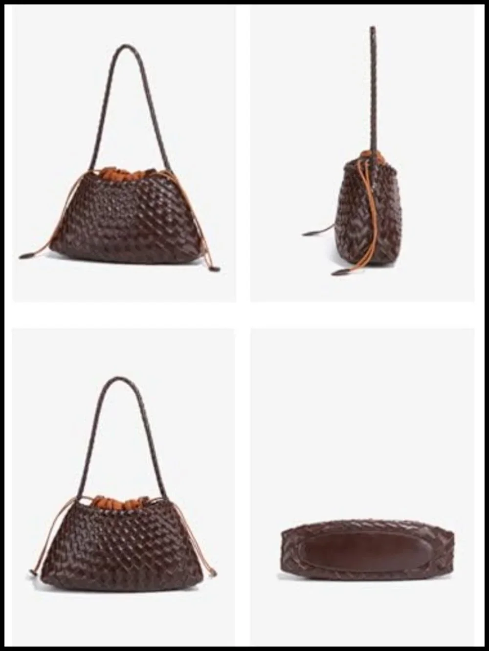 2 Pcs Slouchy Woven PU Leather Hobo Bags Underarm Crossbody Summer Beach Travel